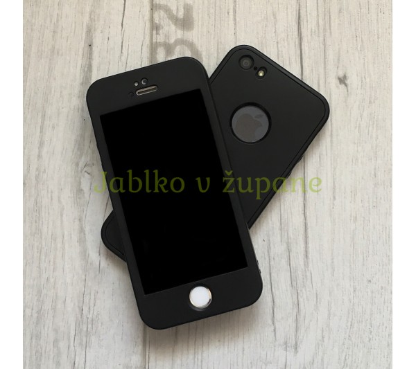 360° kryt silikónový iPhone 5/5S/SE - čierny